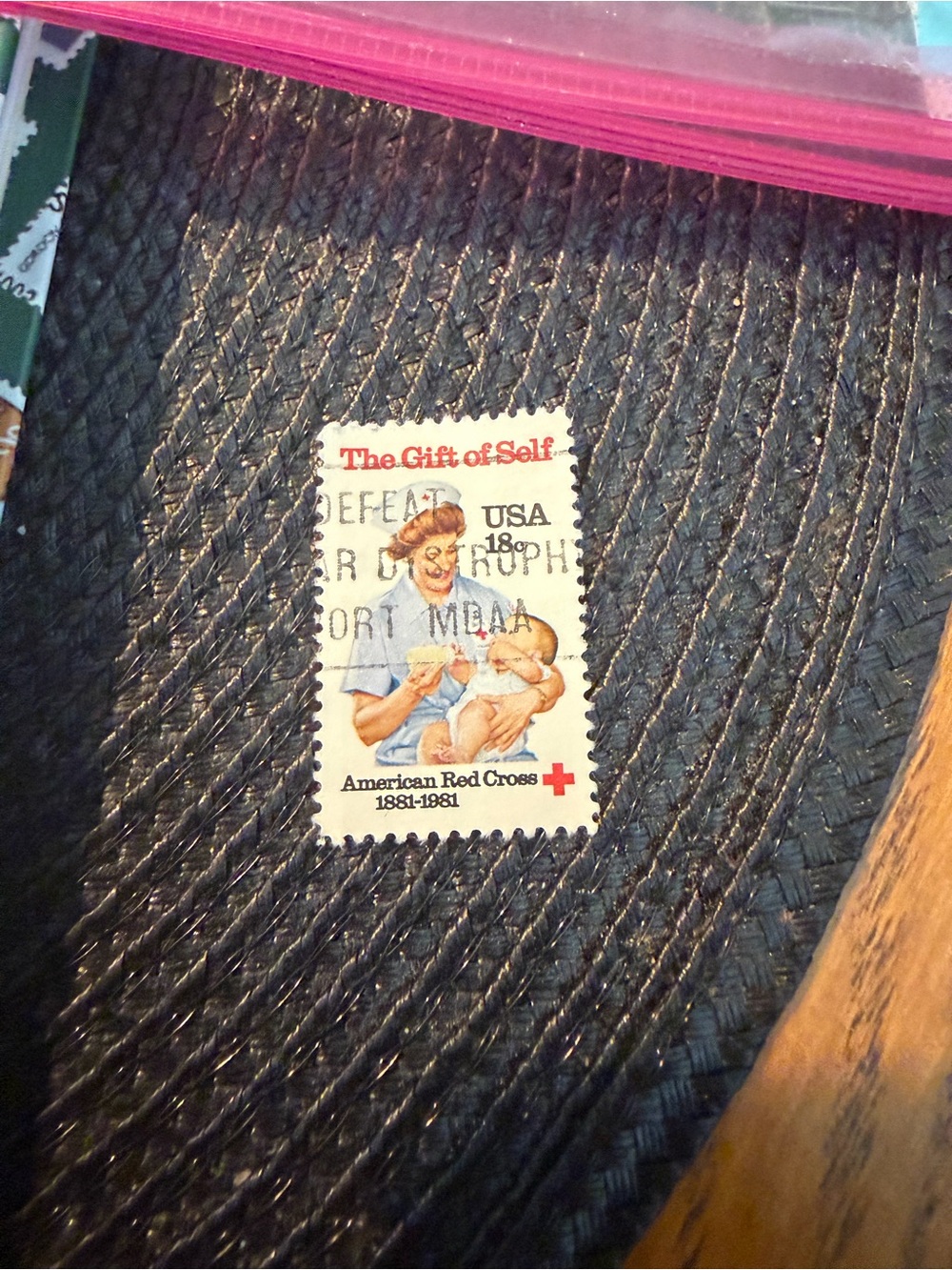 Vintage 1981 American Red Cross Gift of Self 18 Cent Canceled Stamp